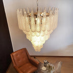 Vintage Transparent Murano Glass Petals Drop Chandelier product image