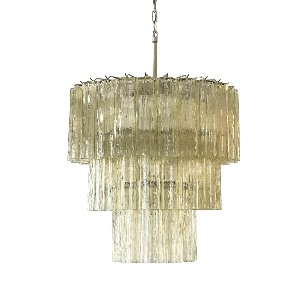 Murano Honey Glass Tube Chandelier by Bling Lighting Studio