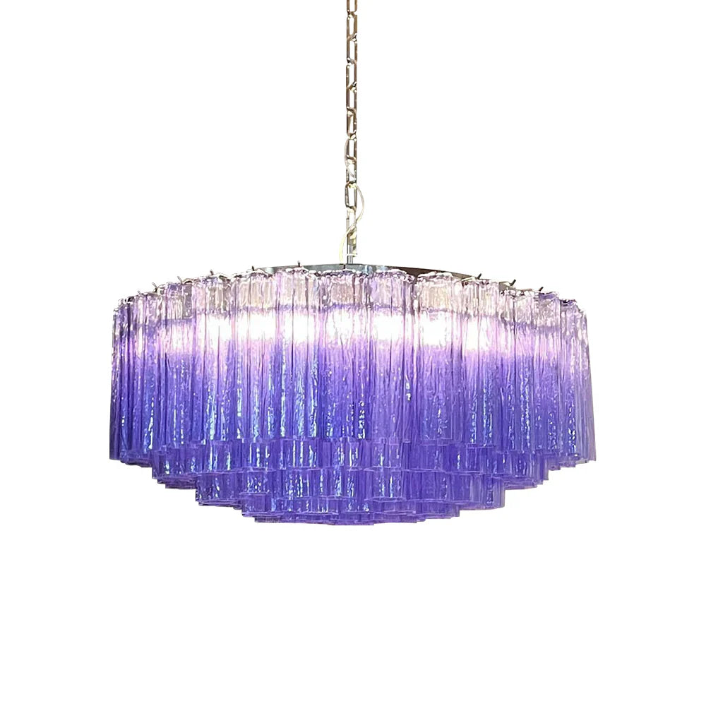 Murano Large Amethyst Glass Tube Chandelier product image