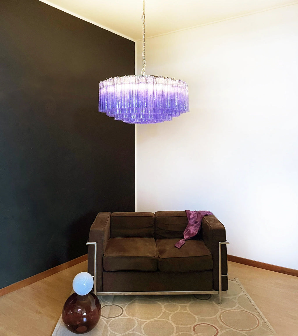 Murano Large Amethyst Glass Tube Chandelier additional product view