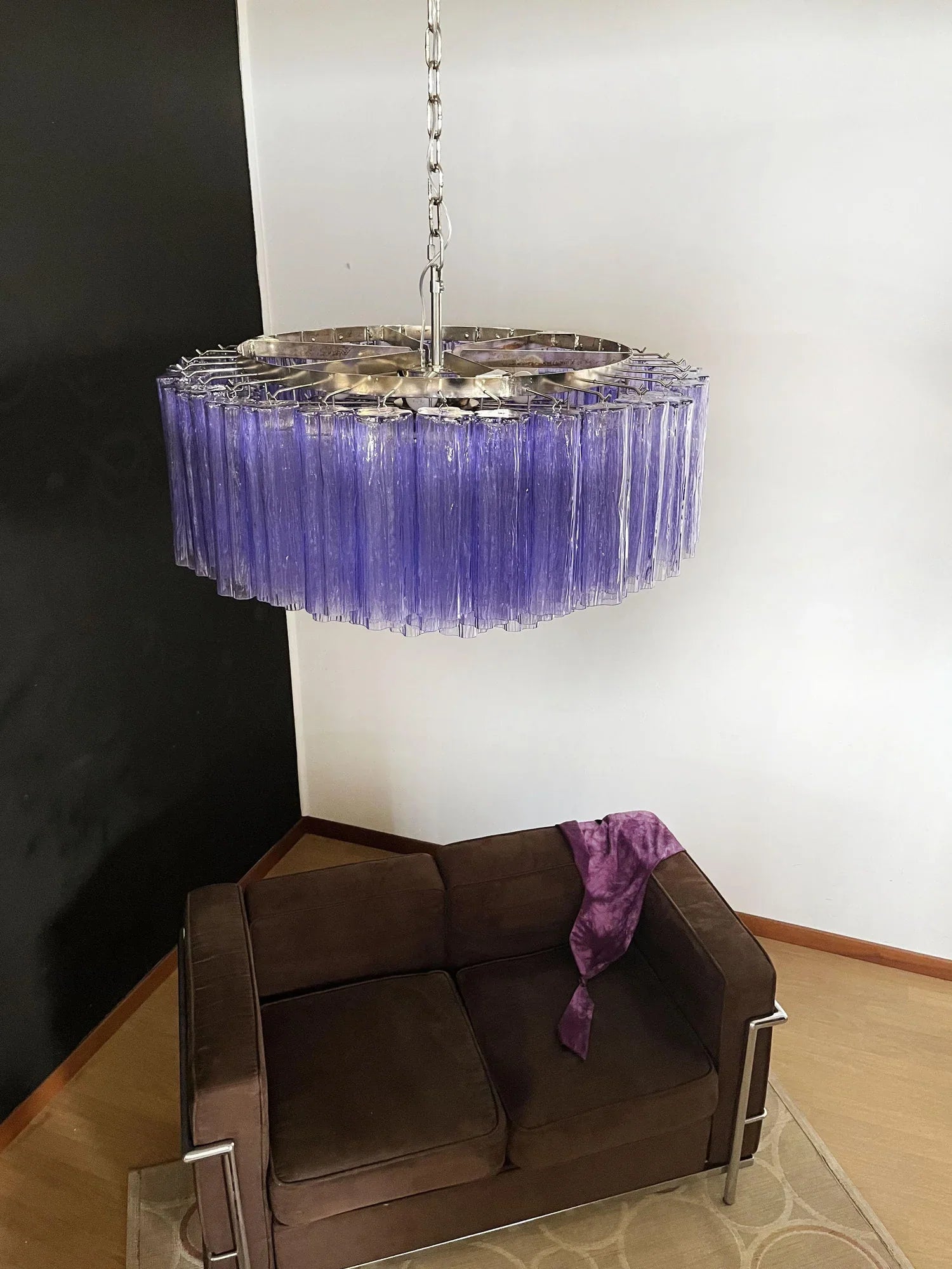 Murano Large Amethyst Glass Tube Chandelier product image