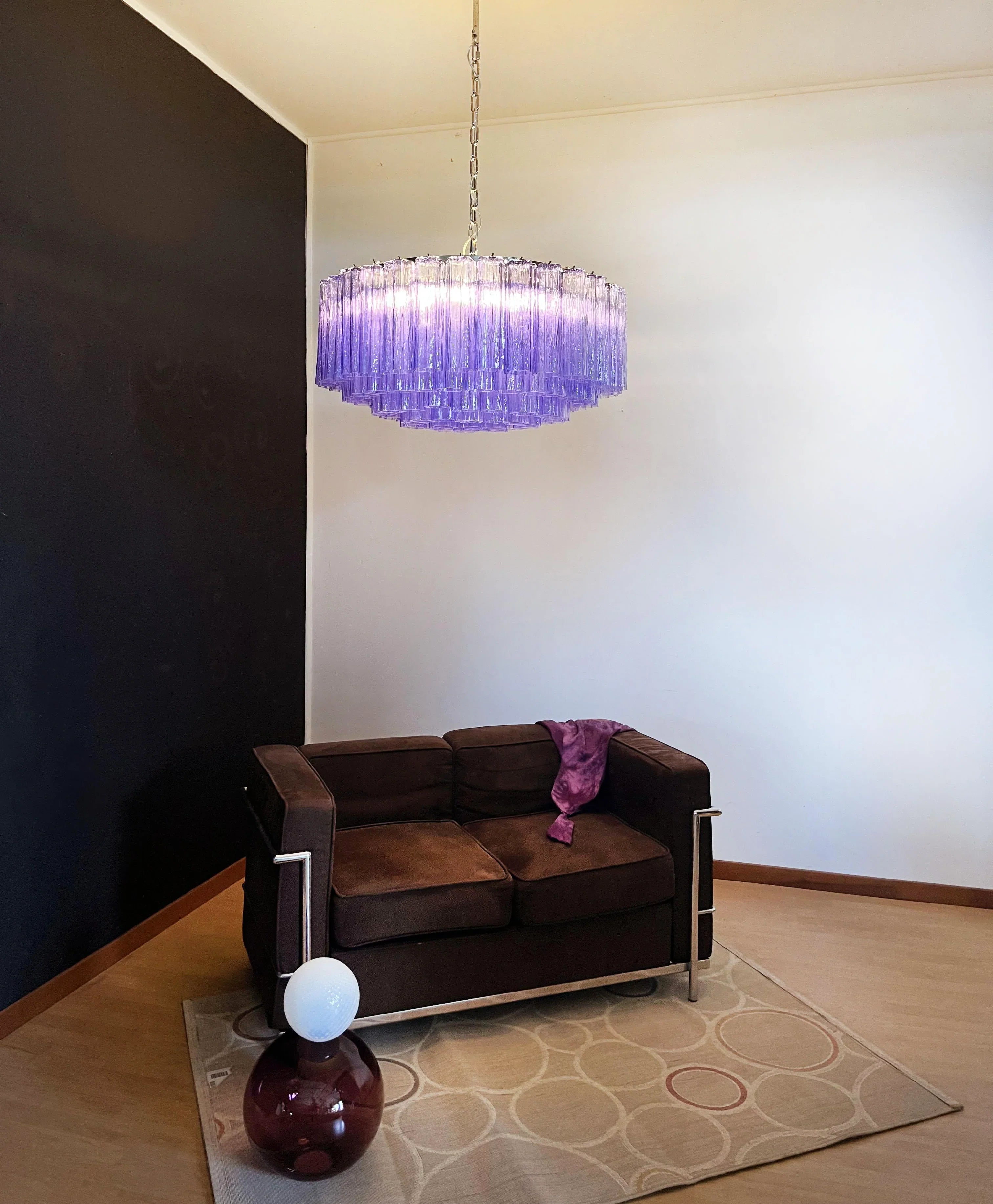 Murano Large Amethyst Glass Tube Chandelier product image