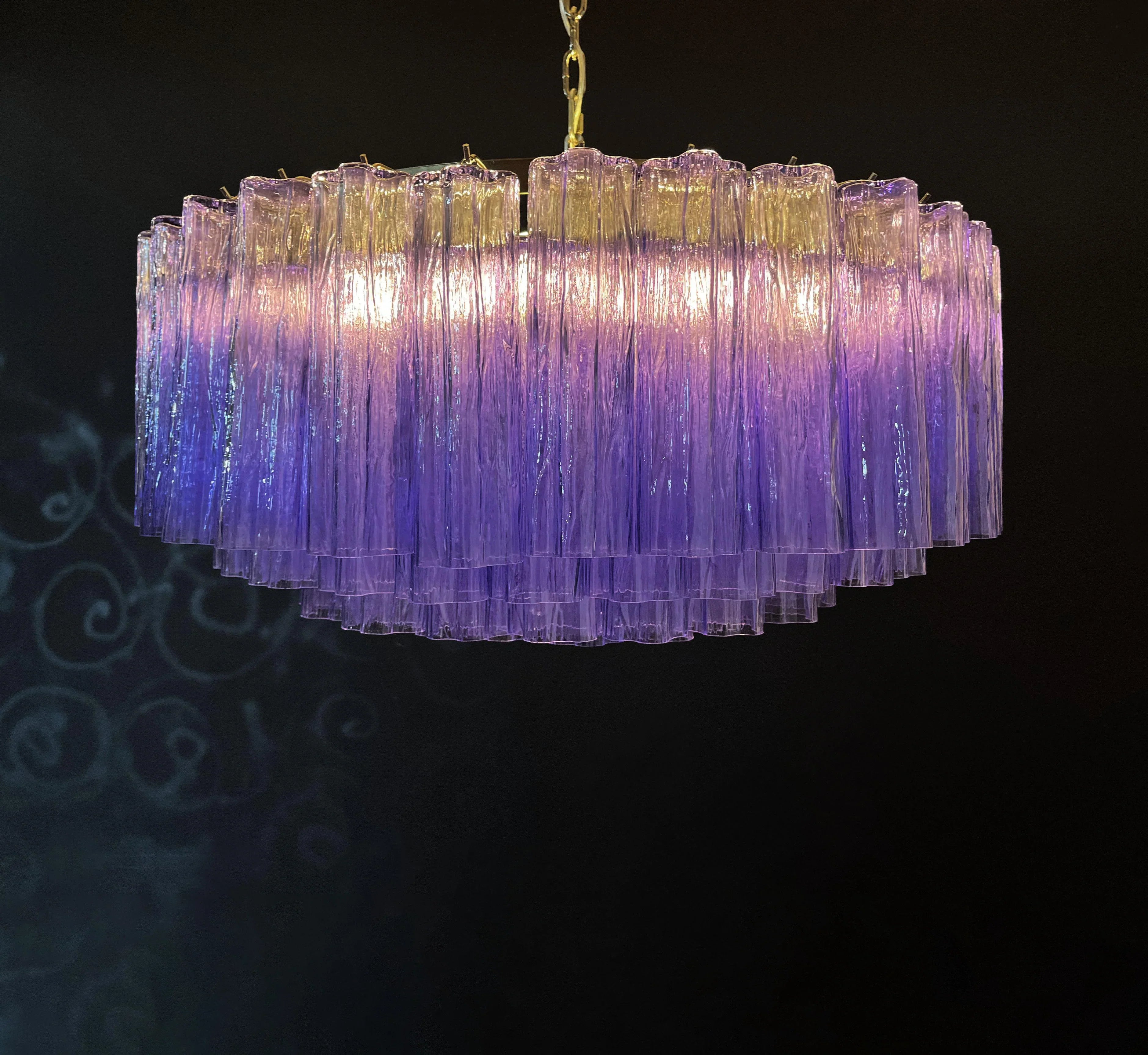 Murano Large Amethyst Glass Tube Chandelier product image