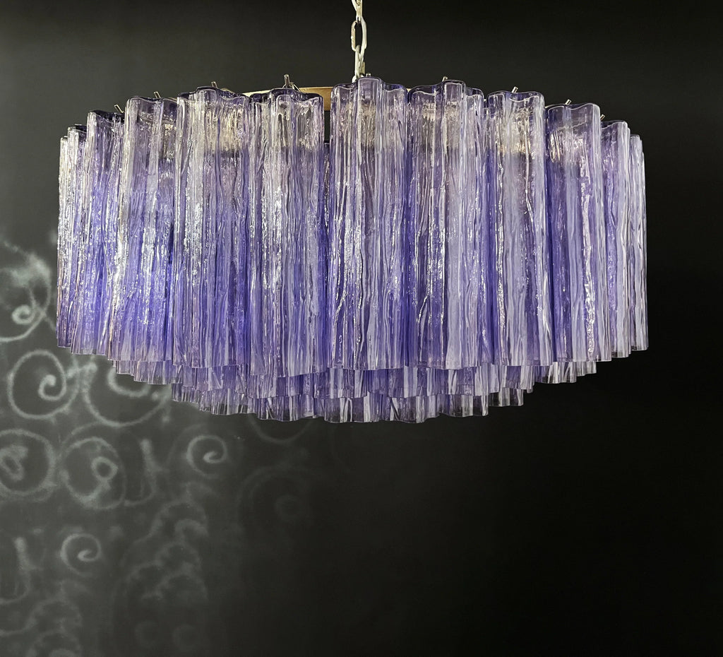 Murano Large Amethyst Glass Tube Chandelier product image