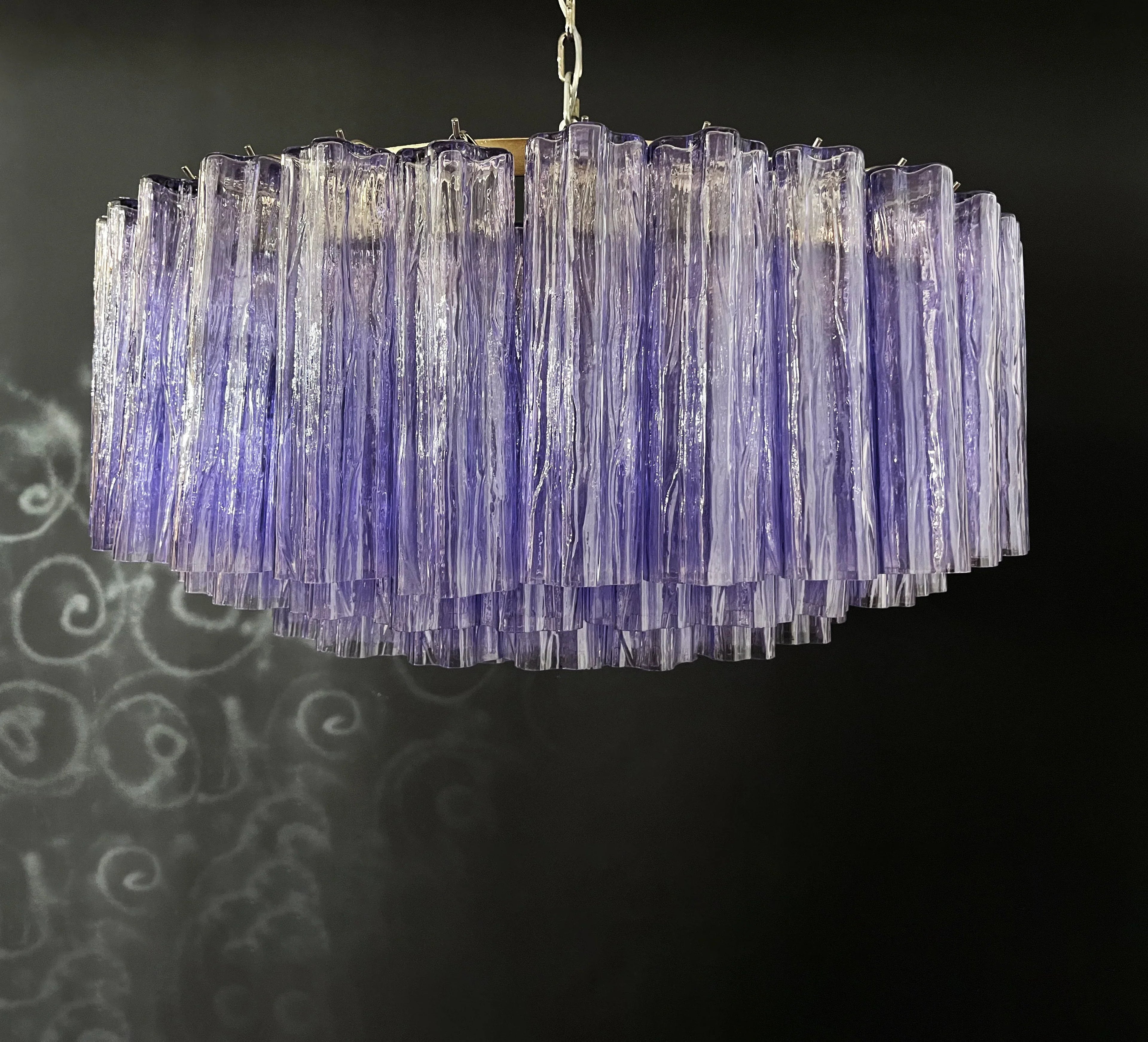 Murano Large Amethyst Glass Tube Chandelier product image