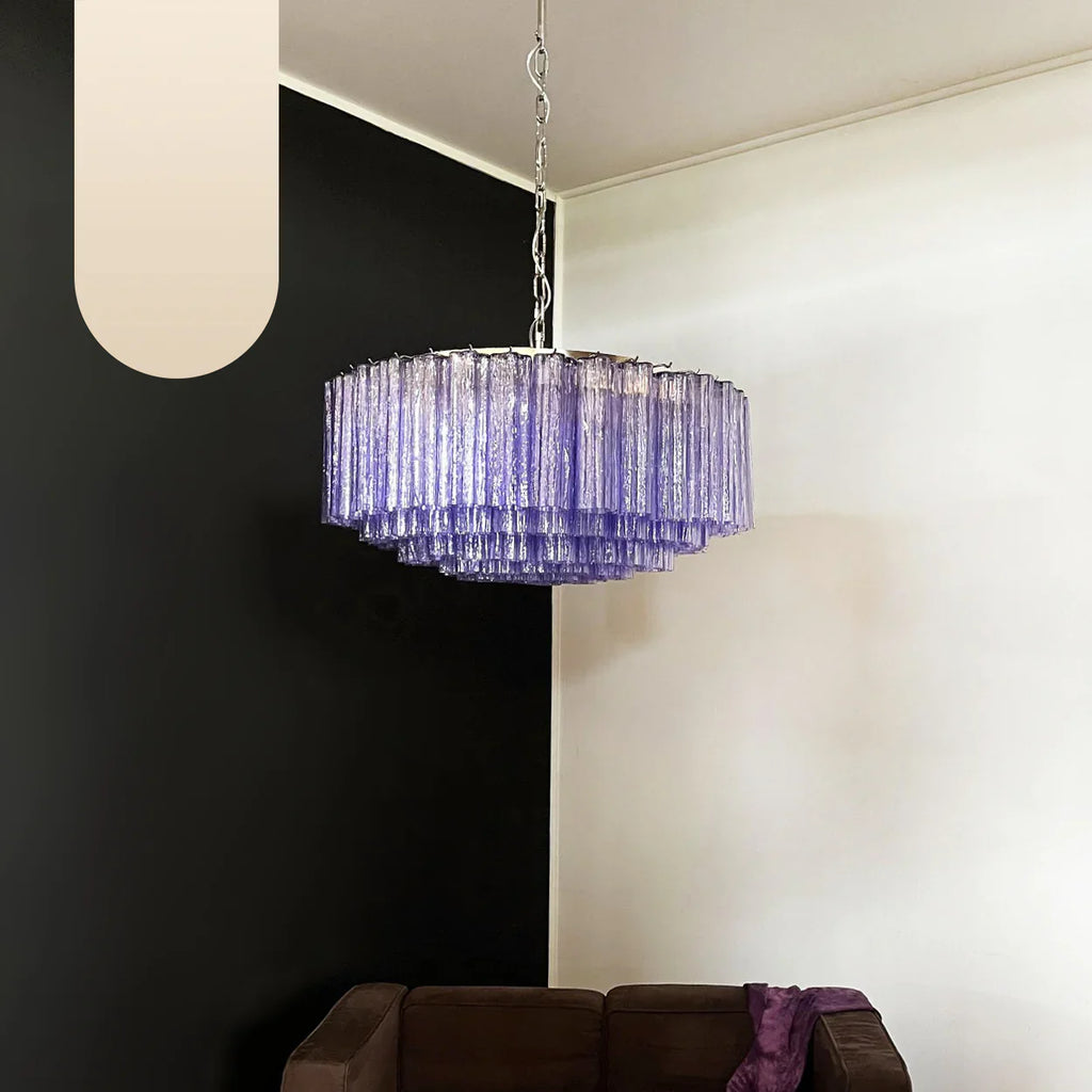 Murano Large Amethyst Glass Tube Chandelier product image