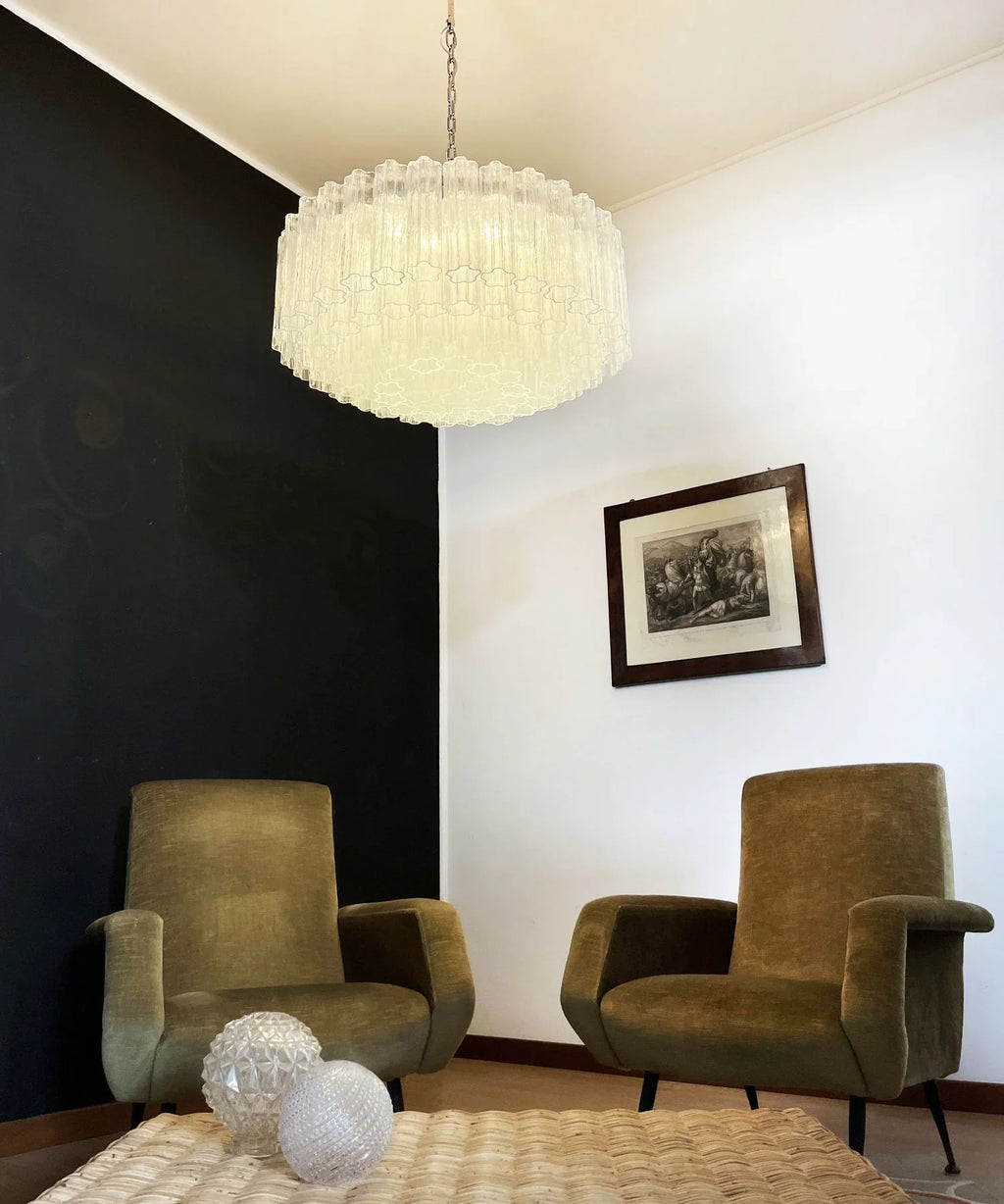 Murano Large Transparent Glass Tube Chandelier additional product view