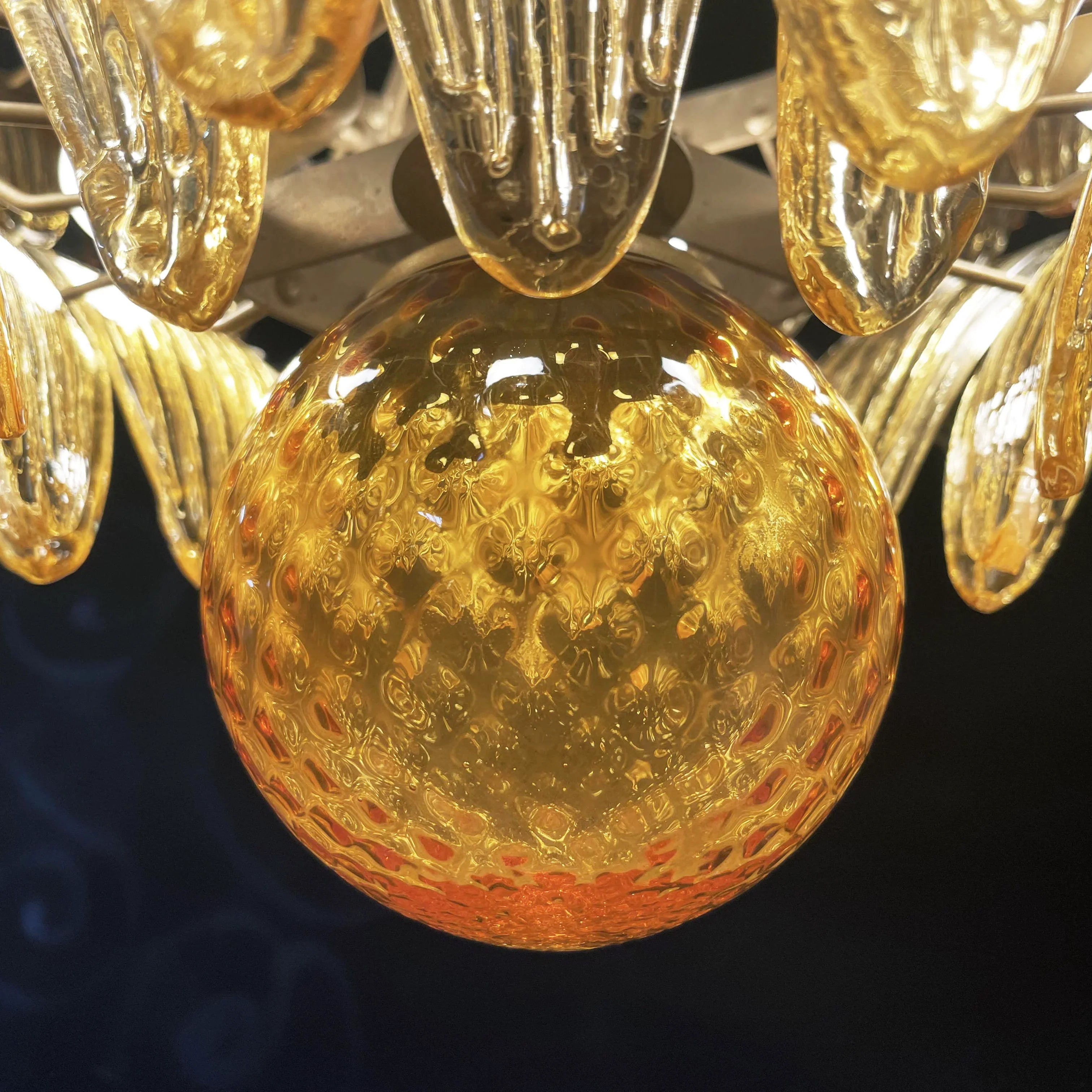 Murano Palmette Amber Chandelier product image