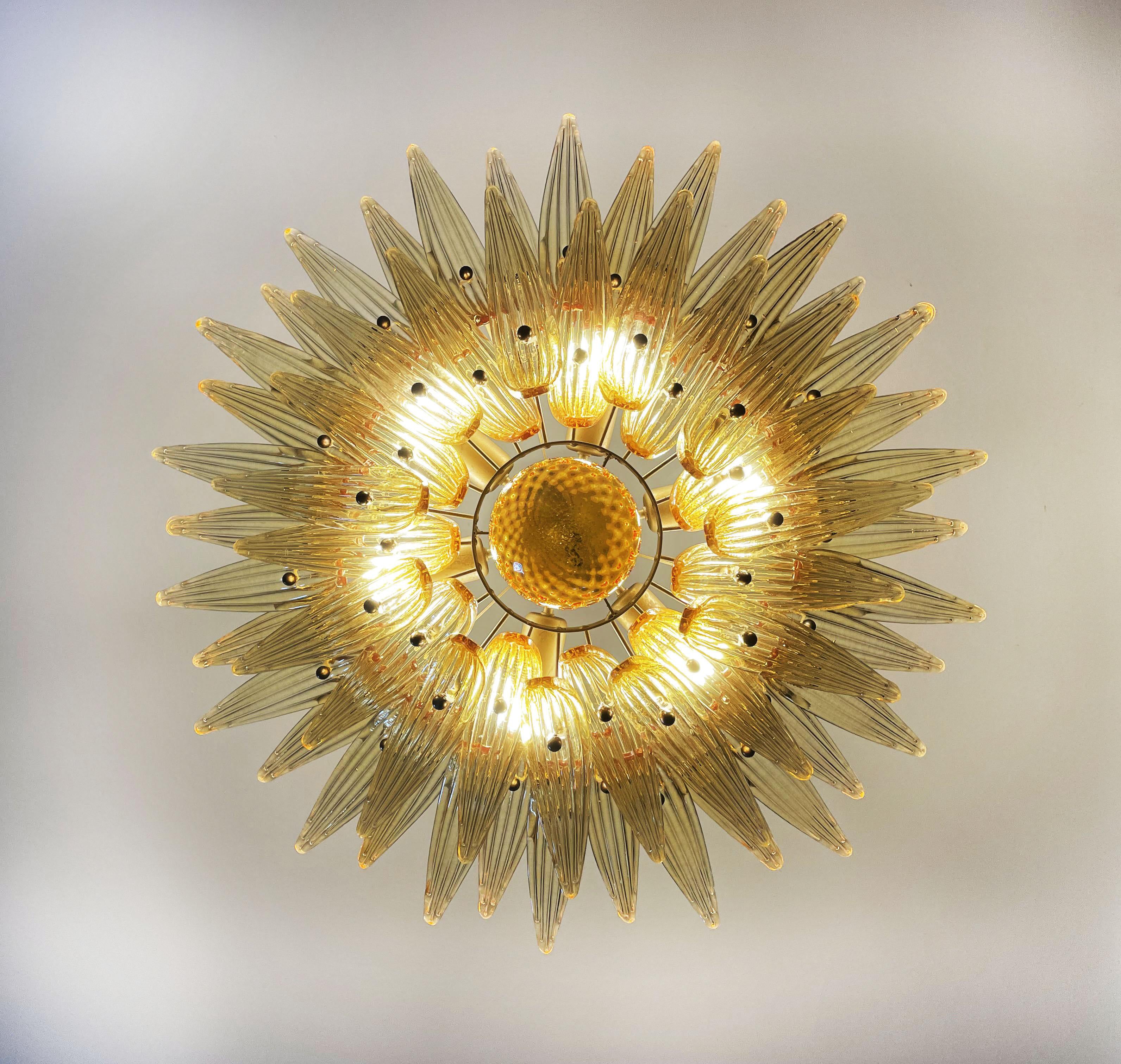 Murano Palmette Amber Chandelier product image