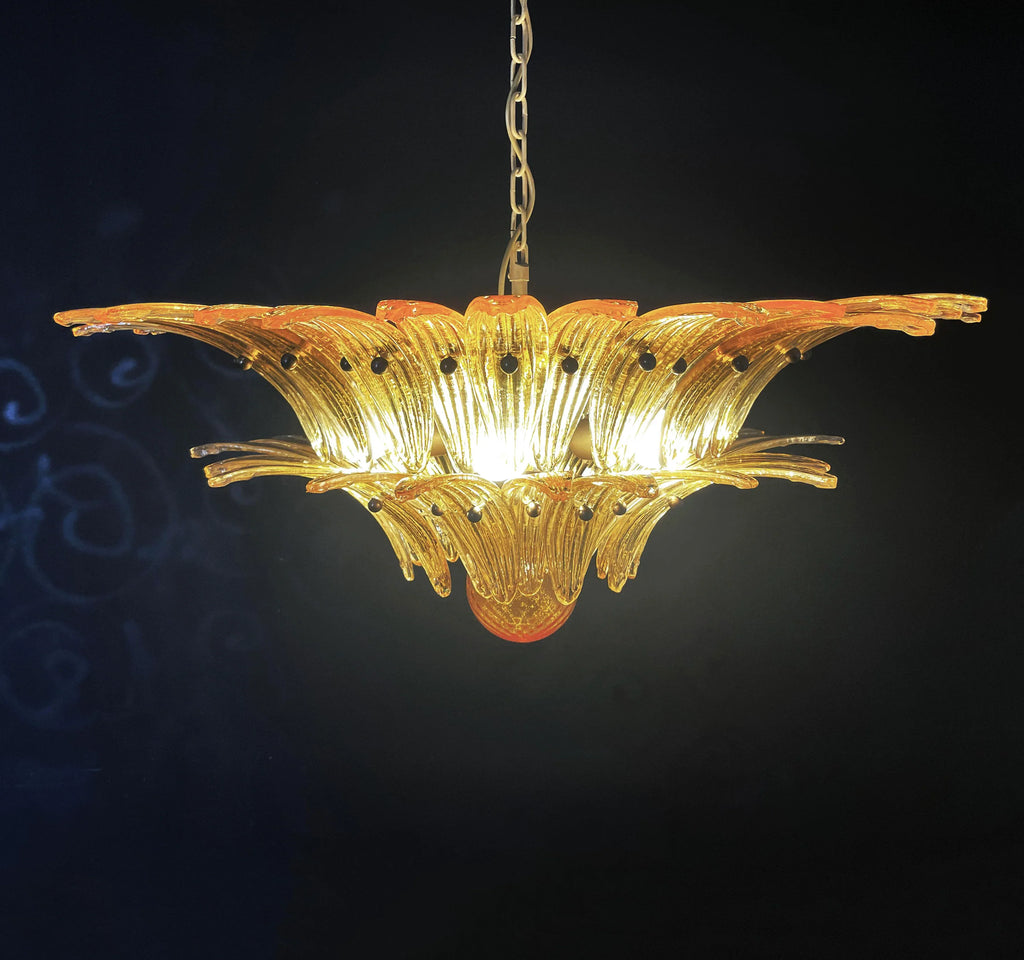 Murano Palmette Amber Chandelier product image