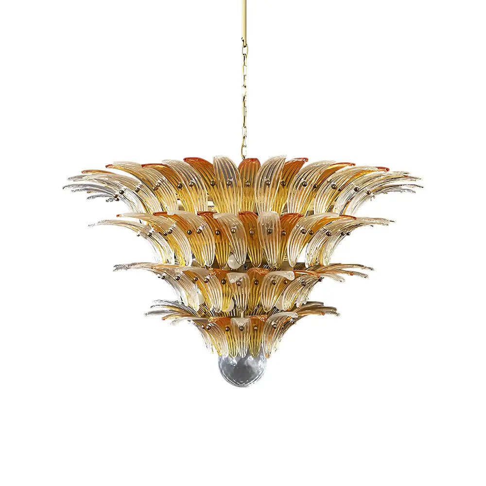 Murano Palmette Amber Trasparent Chandelier product image