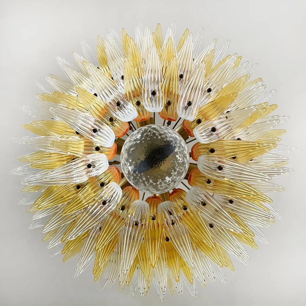 Murano Palmette Amber Trasparent Chandelier product image