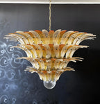 Murano Palmette Amber Trasparent Chandelier product image