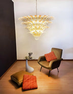 Murano Palmette Amber Trasparent Chandelier product image