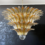 Murano Palmette Amber Trasparent Chandelier product image