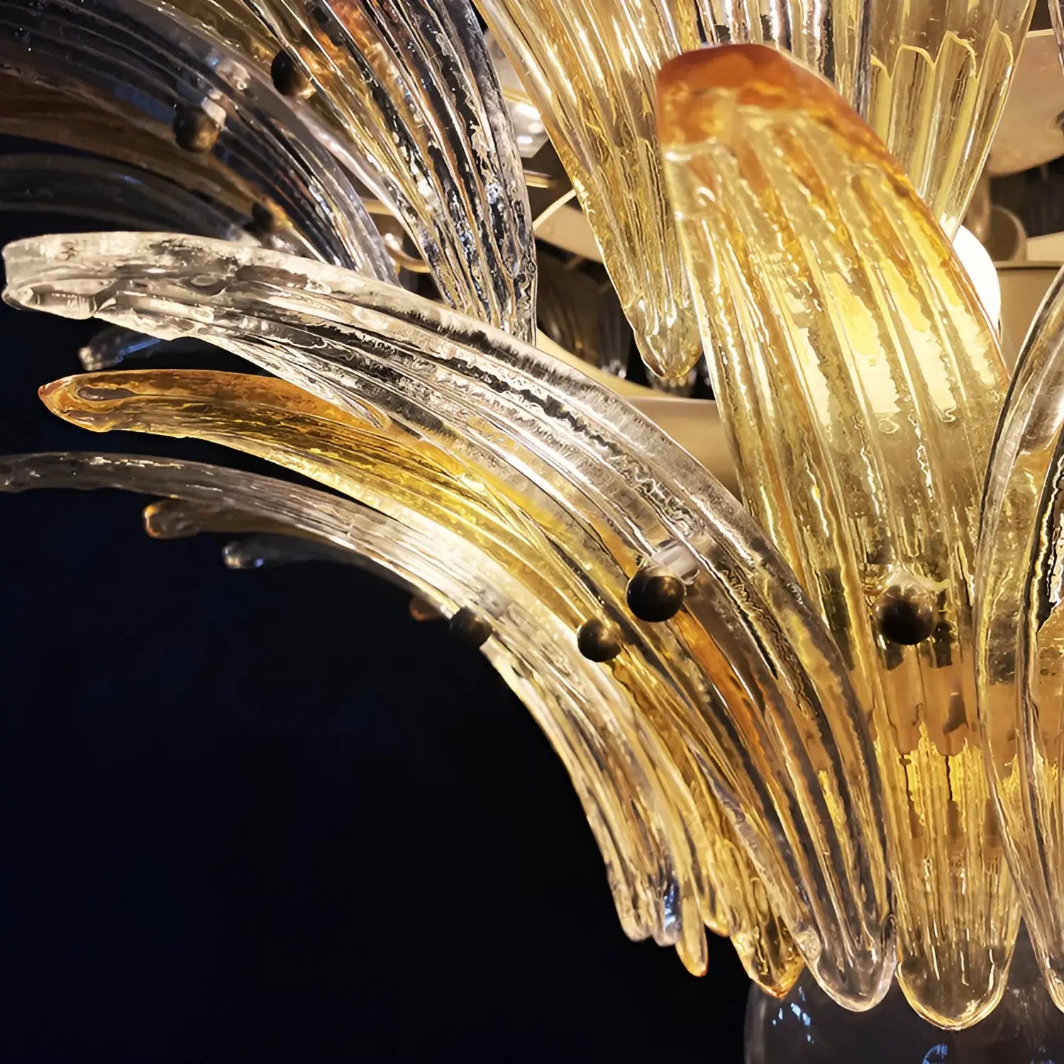 Murano Palmette Amber Trasparent Chandelier product image