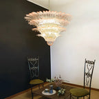Murano Palmette Pink Chandelier detail view