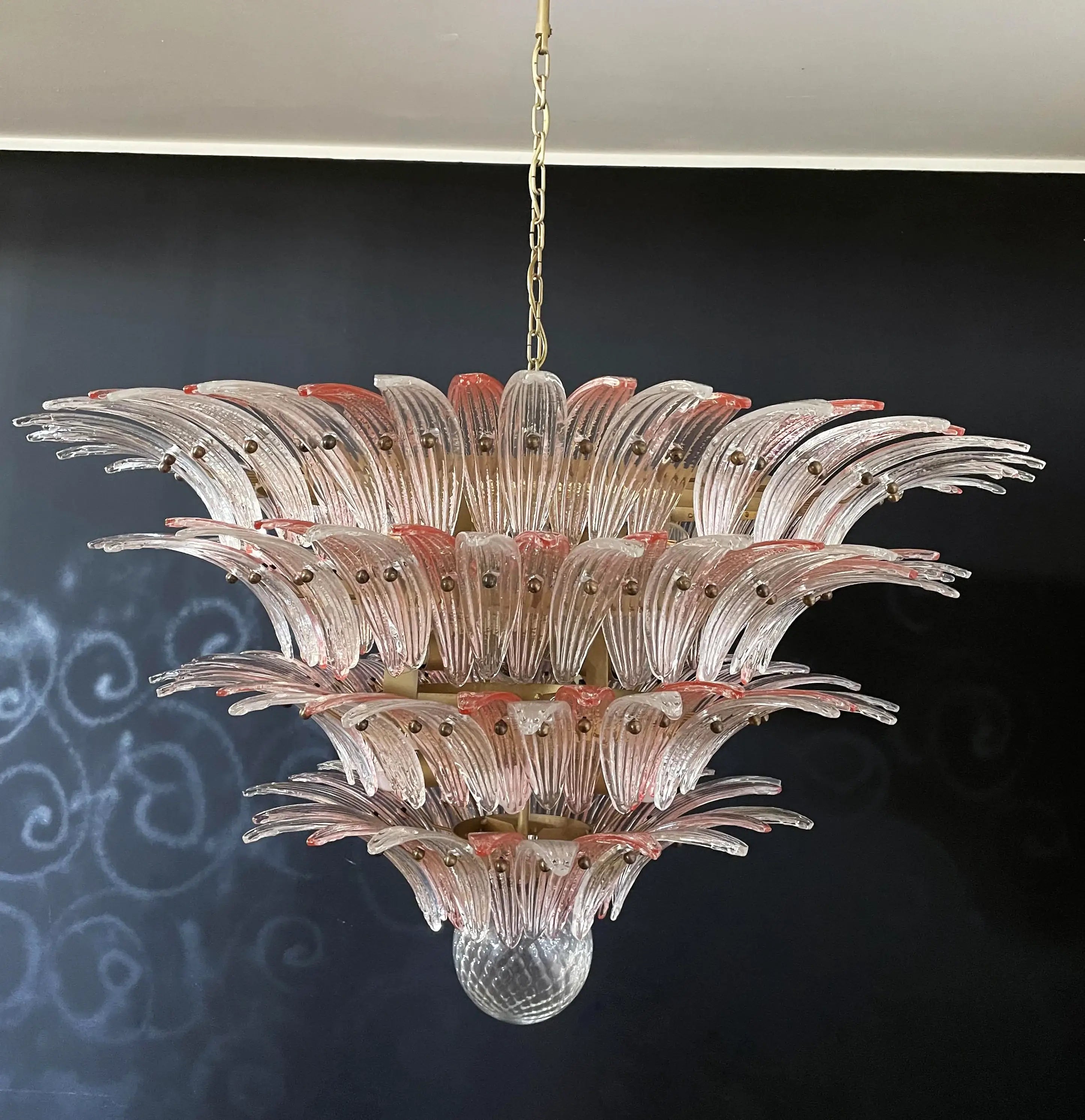 Murano Palmette Pink Trasparent Chandelier product image