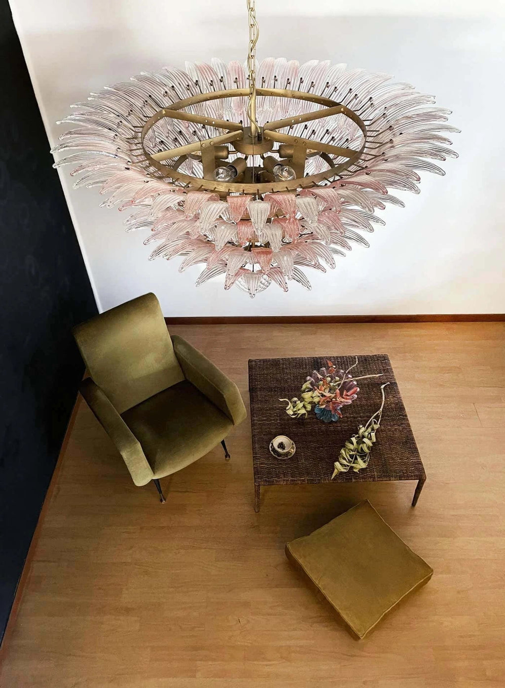 Murano Palmette Pink Trasparent Chandelier product image
