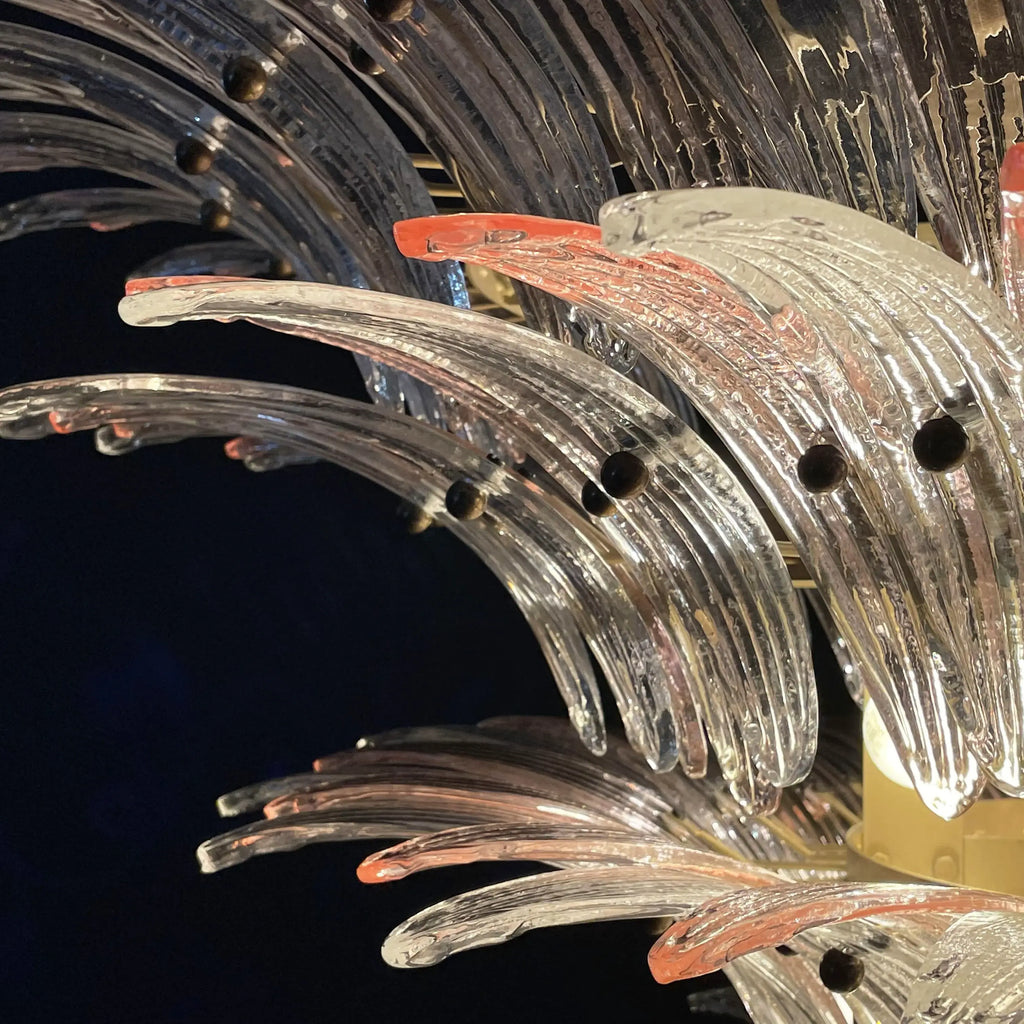 Murano Palmette Pink Trasparent Chandelier product image