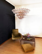 Murano Palmette Pink Trasparent Chandelier additional product view