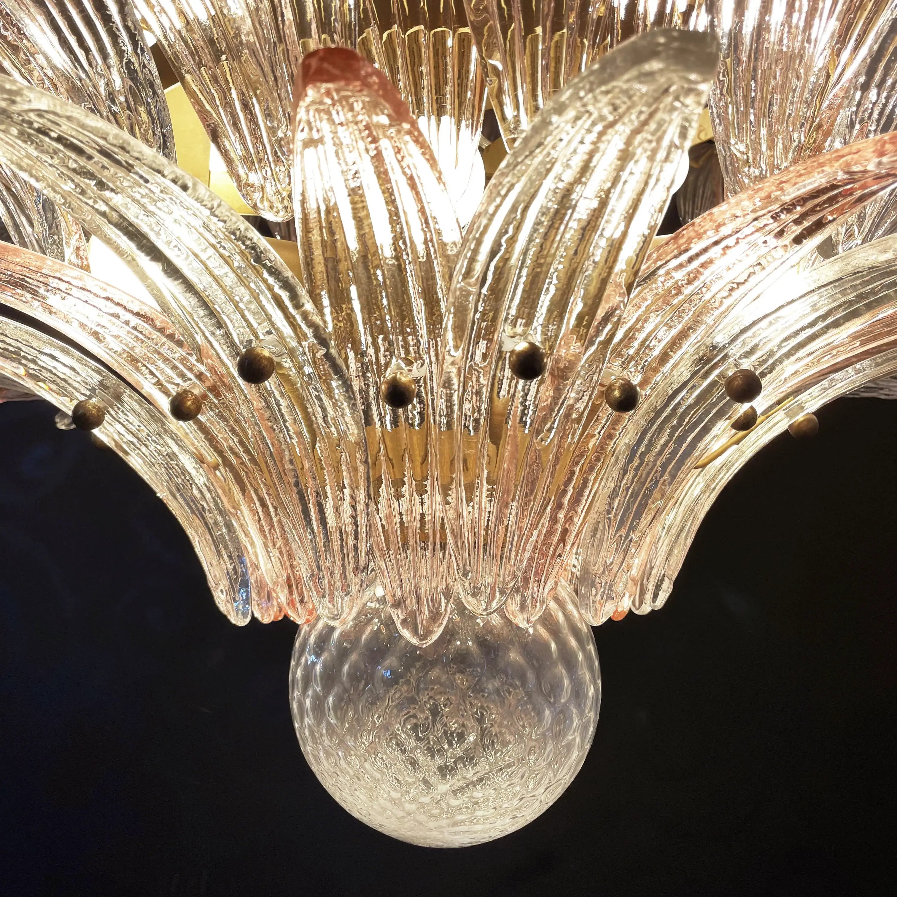 Murano Palmette Pink Trasparent Chandelier product image