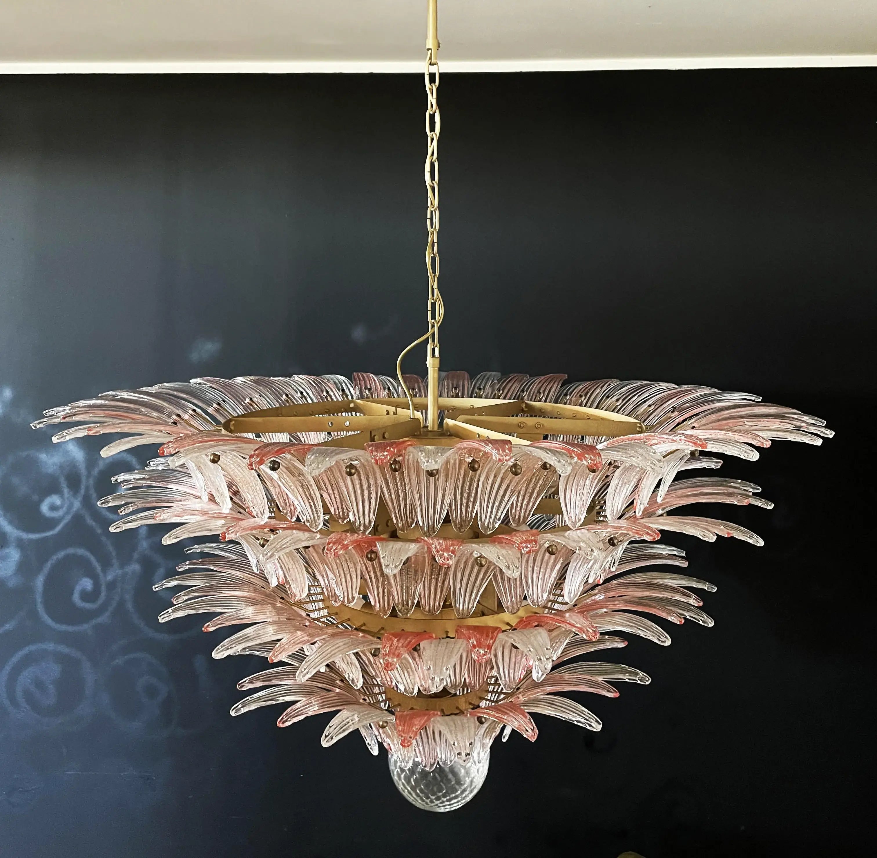 Murano Palmette Pink Trasparent Chandelier product image