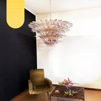 Murano Palmette Pink Trasparent Chandelier product image