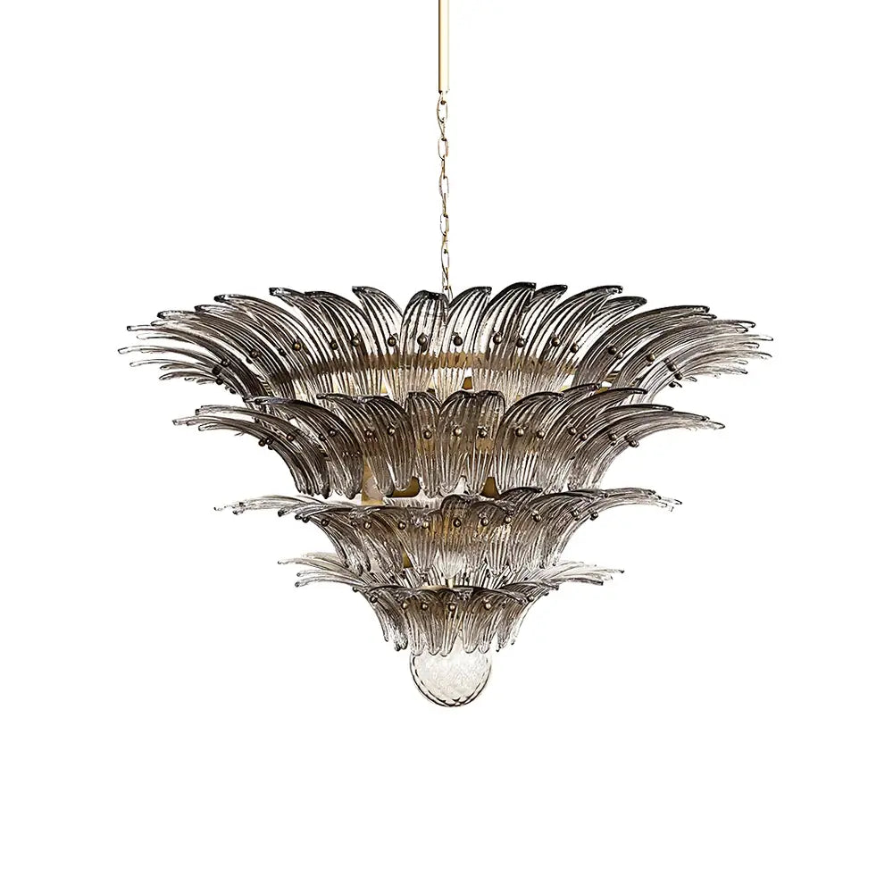 Palmette Murano Smoked Glass Chandelier by Bling Lighting Studio