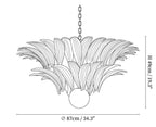 Glass Palmette Transparent Chandelier Murano lighting by Bling Lighting Studio