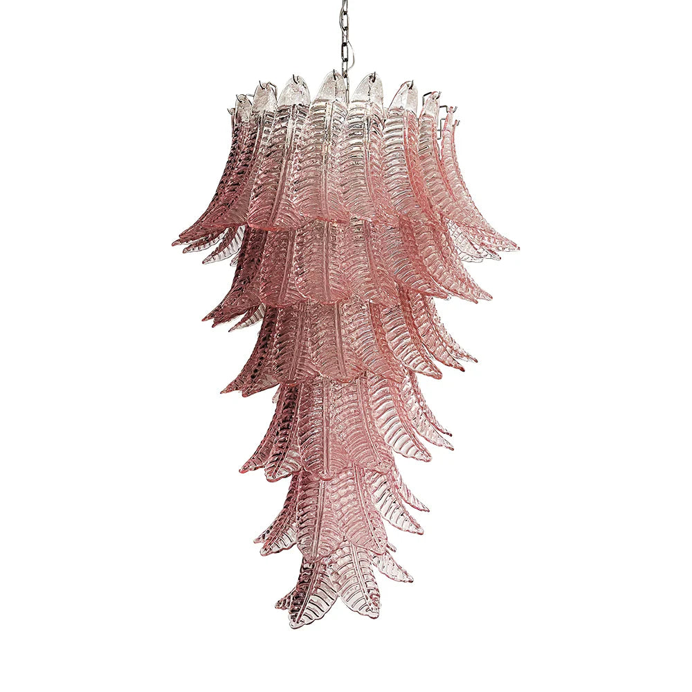Murano Pink Felch Spiral Chandelier product image