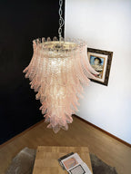Murano Pink Felch Spiral Chandelier product image