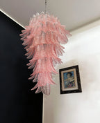 Murano Pink Felch Spiral Chandelier product image