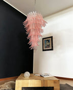 Murano Pink Felch Spiral Chandelier product image