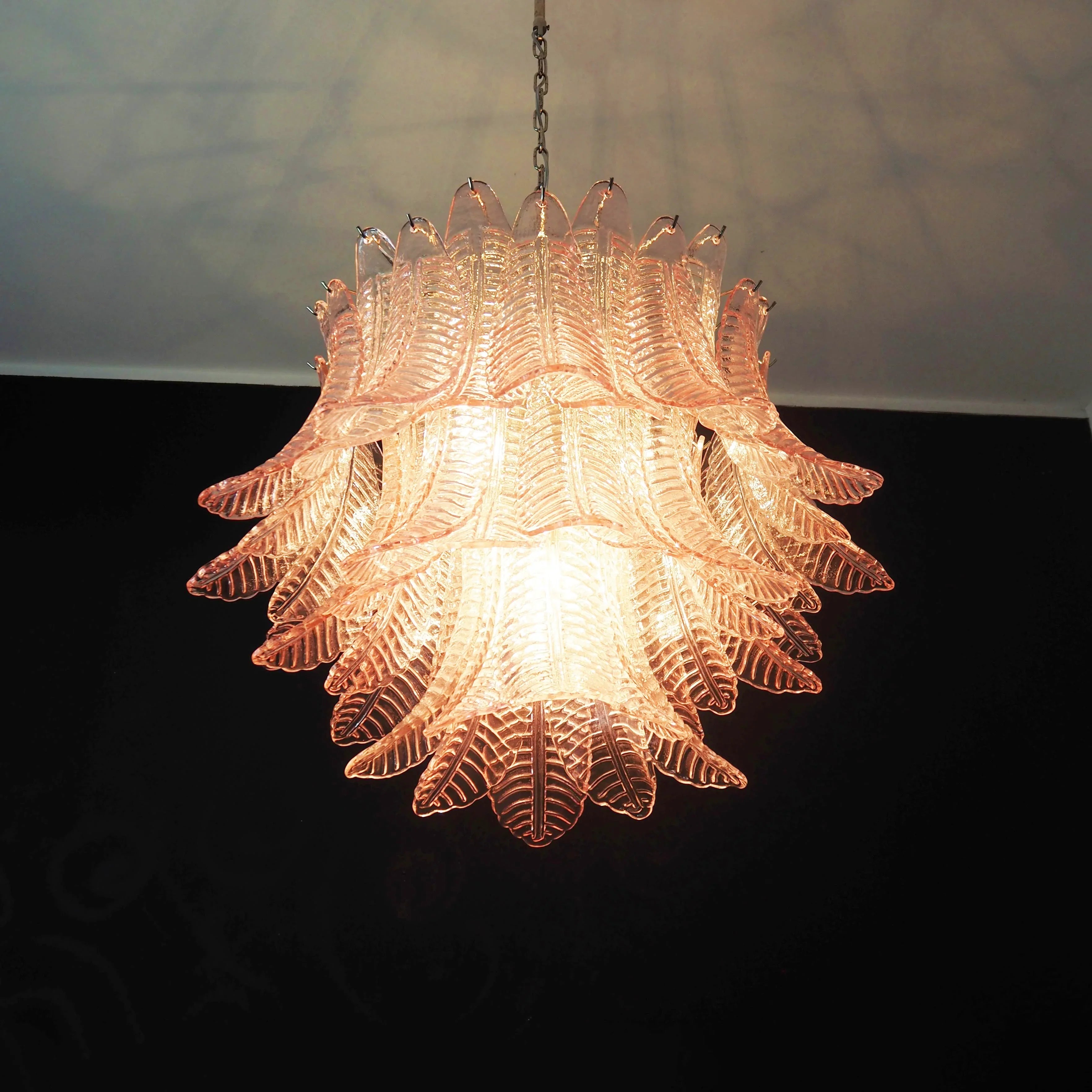 Murano Pink Ferns Glass Chandelier product image
