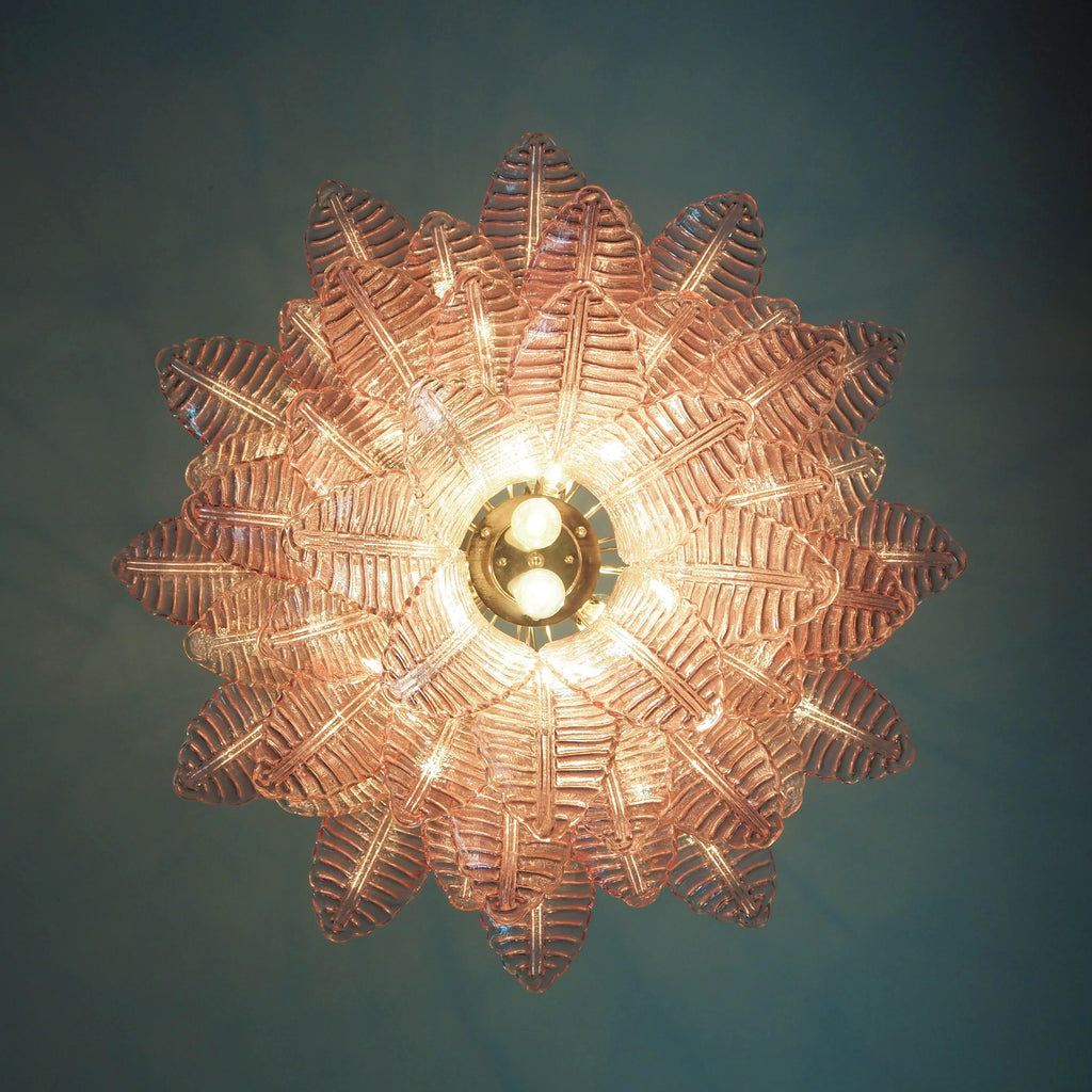Murano Pink Ferns Glass Chandelier product image