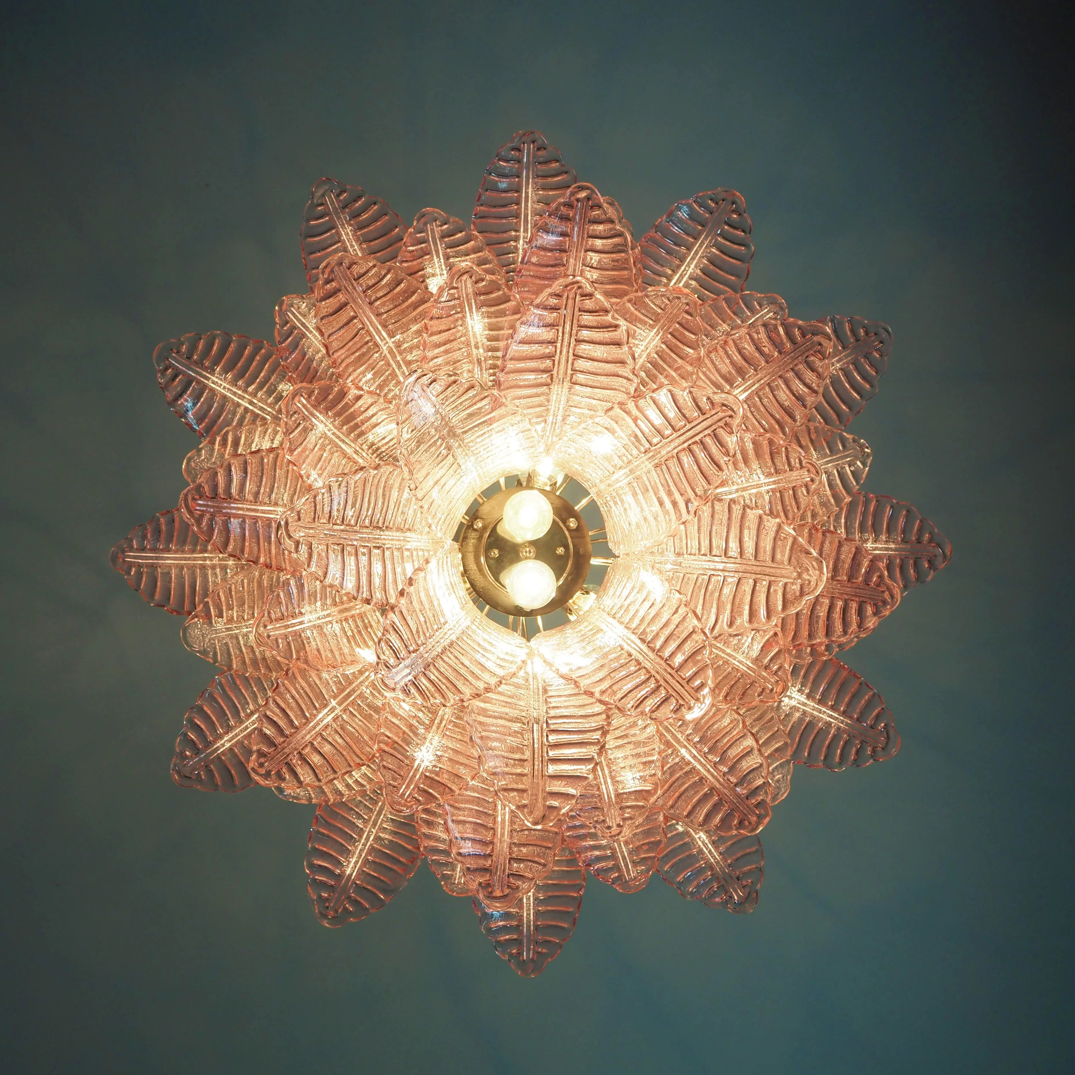 Murano Pink Ferns Glass Chandelier product image