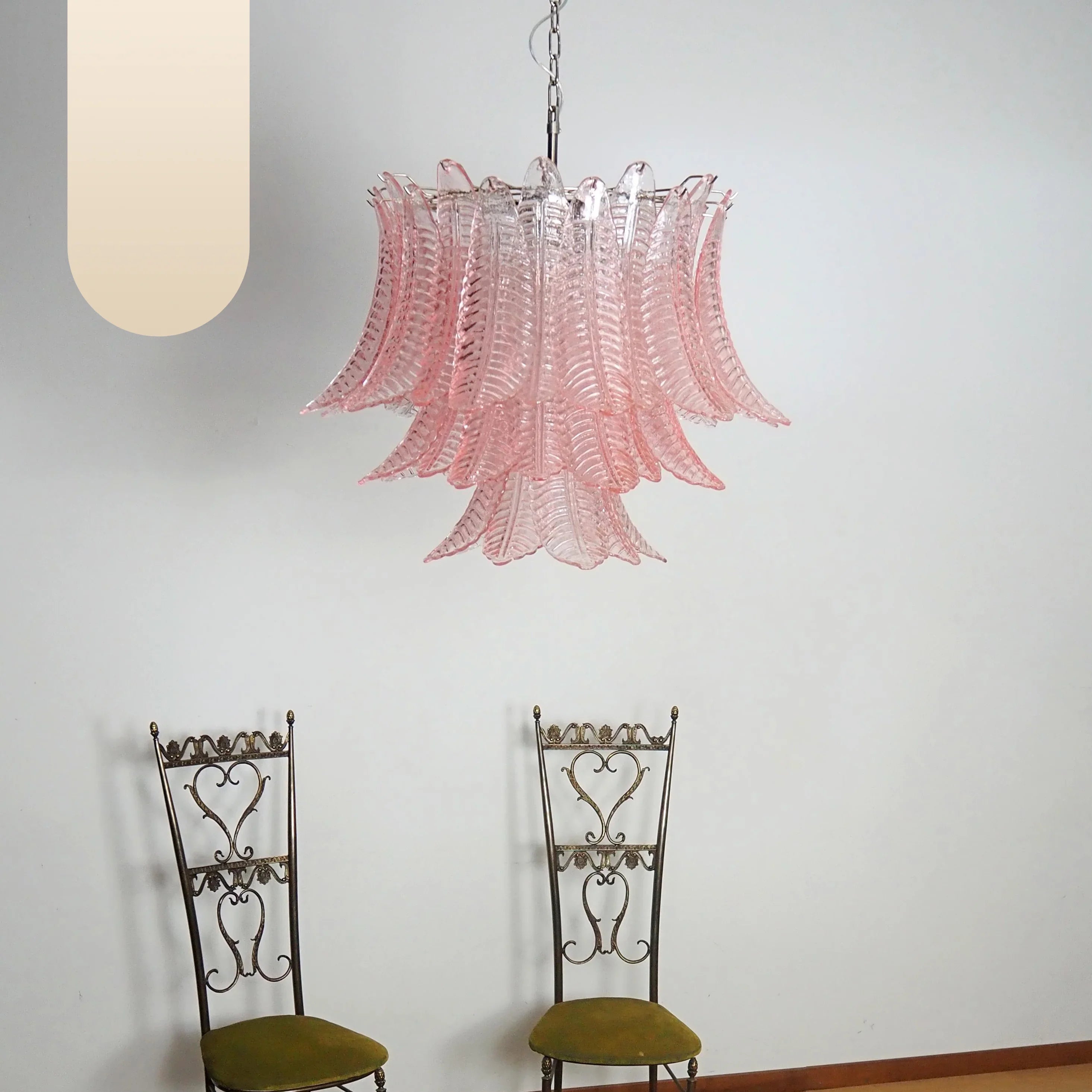 Murano Pink Ferns Glass Chandelier product image