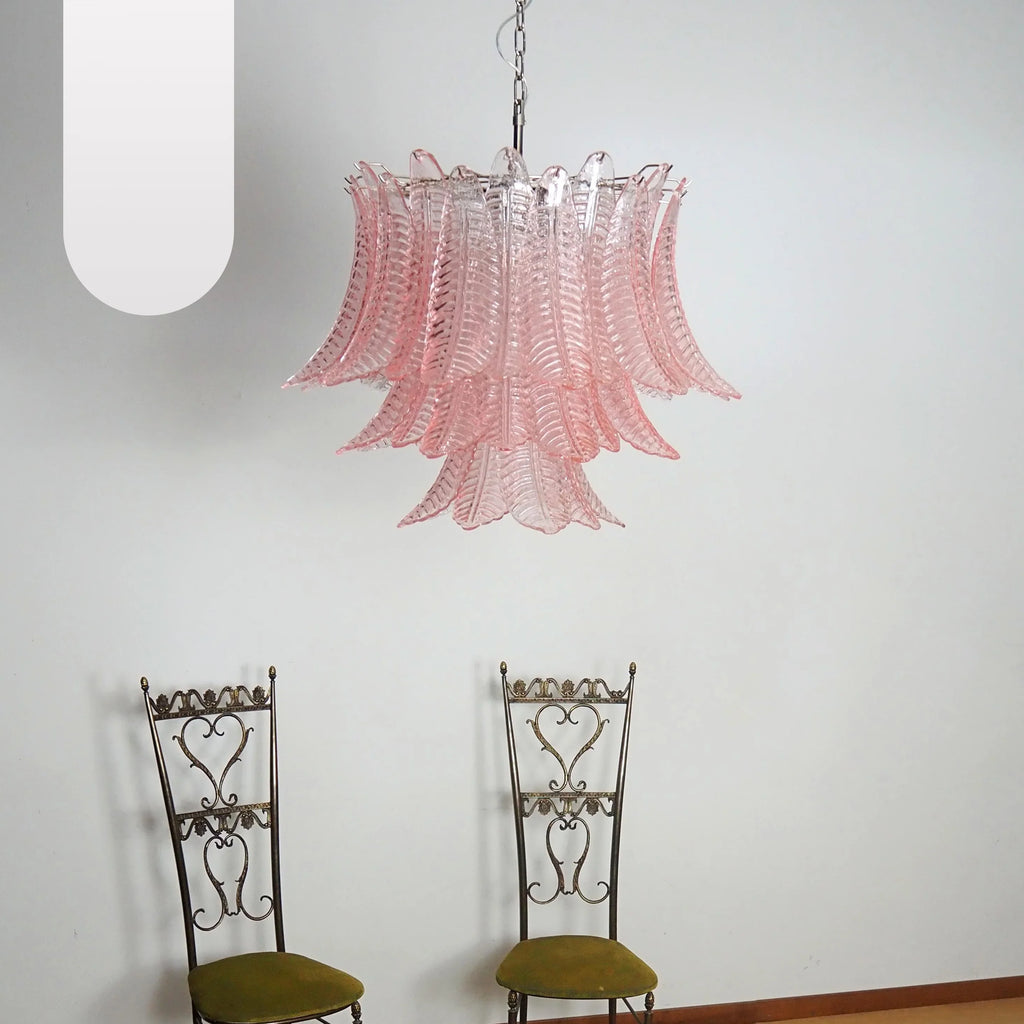 Murano Pink Ferns Glass Chandelier product image