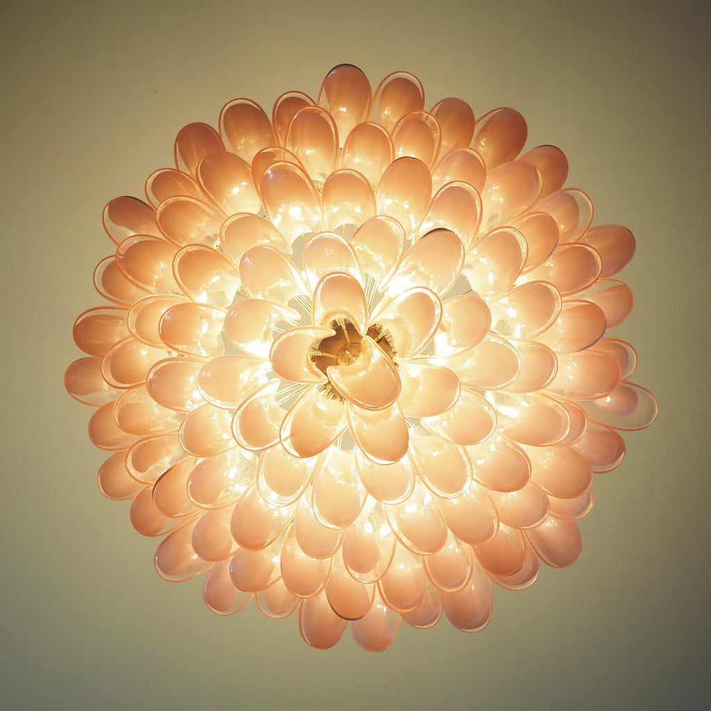 Murano Pink Glass Petal Chandelier product image