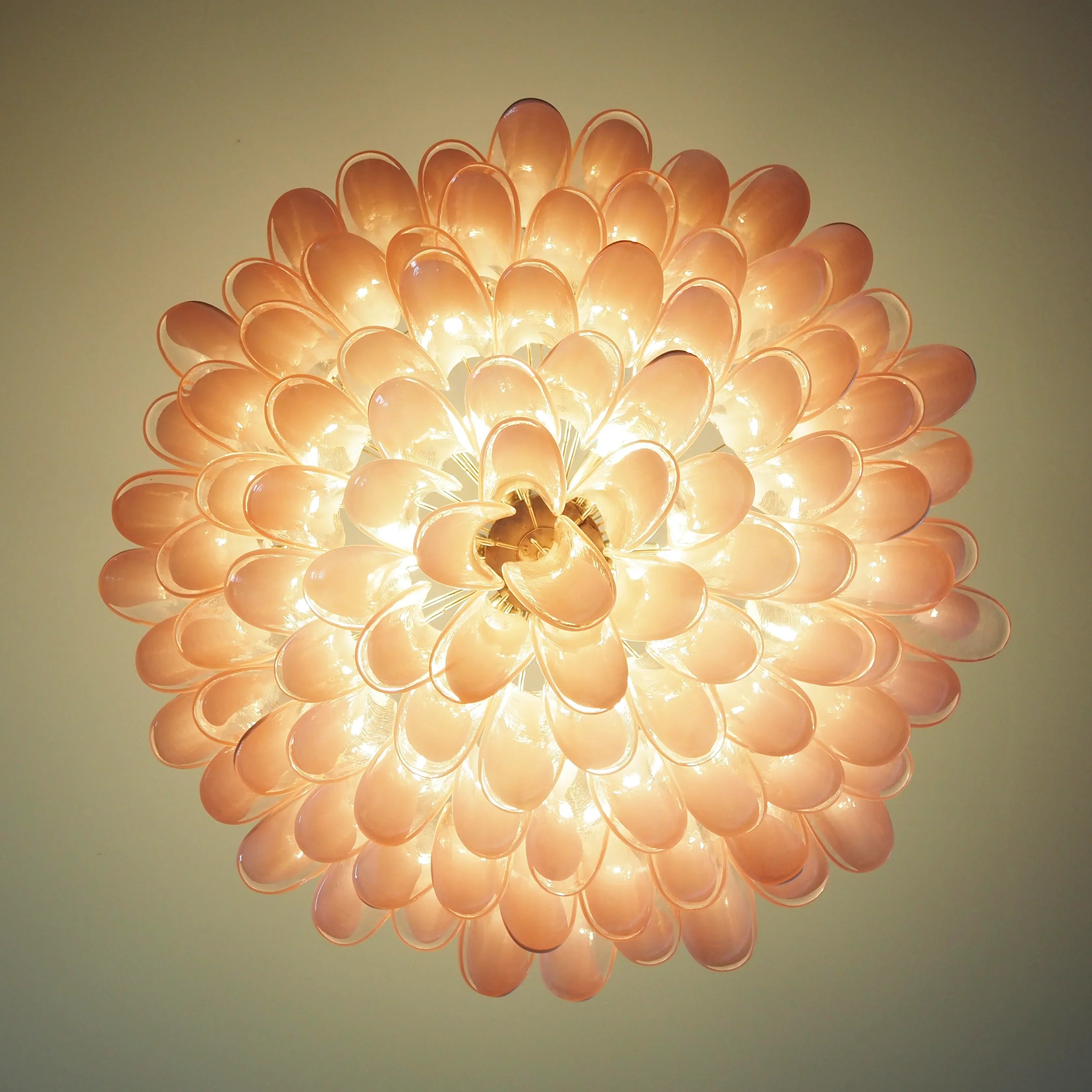 Murano Pink Glass Petal Chandelier product image