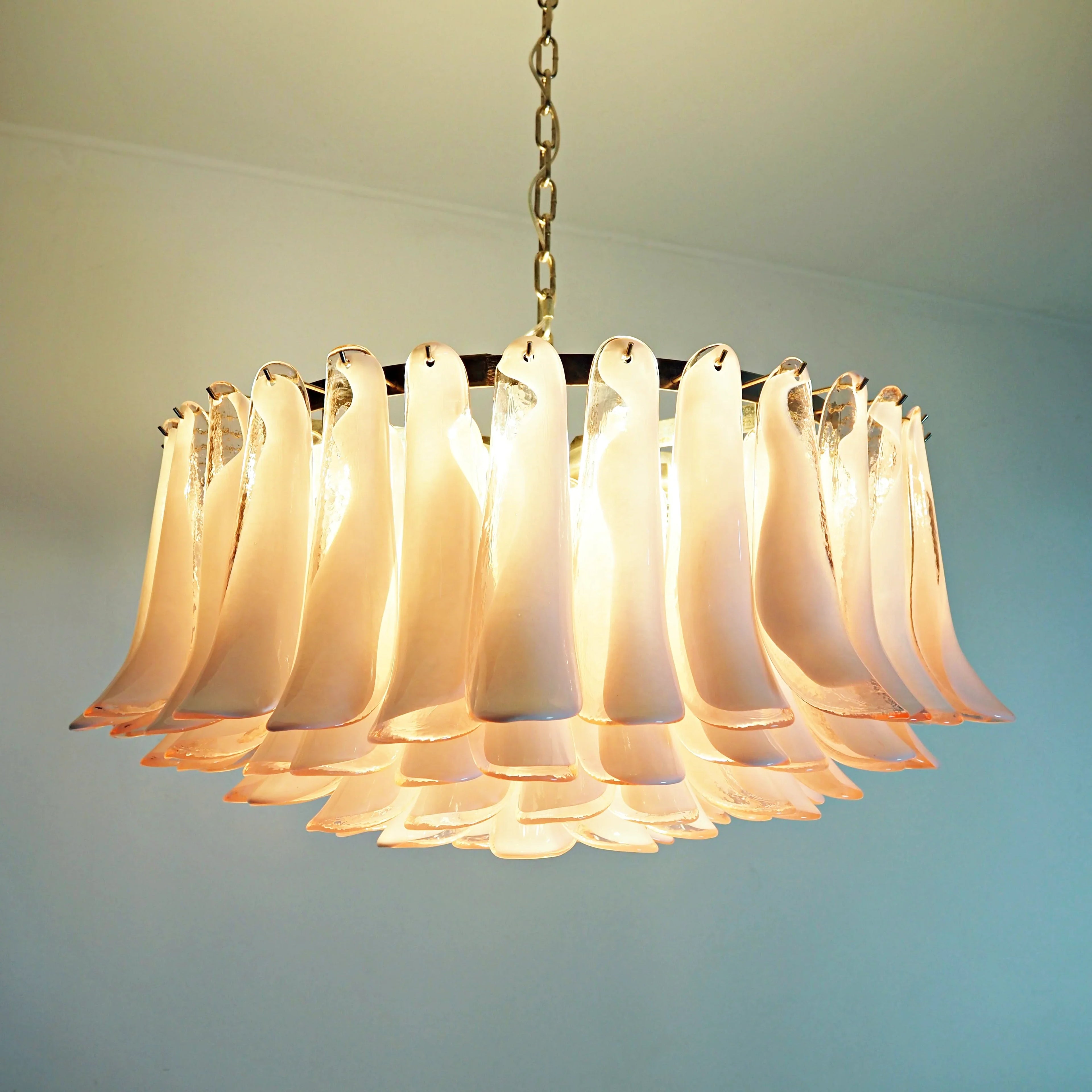 Murano Pink Glass Petal Chandelier product image