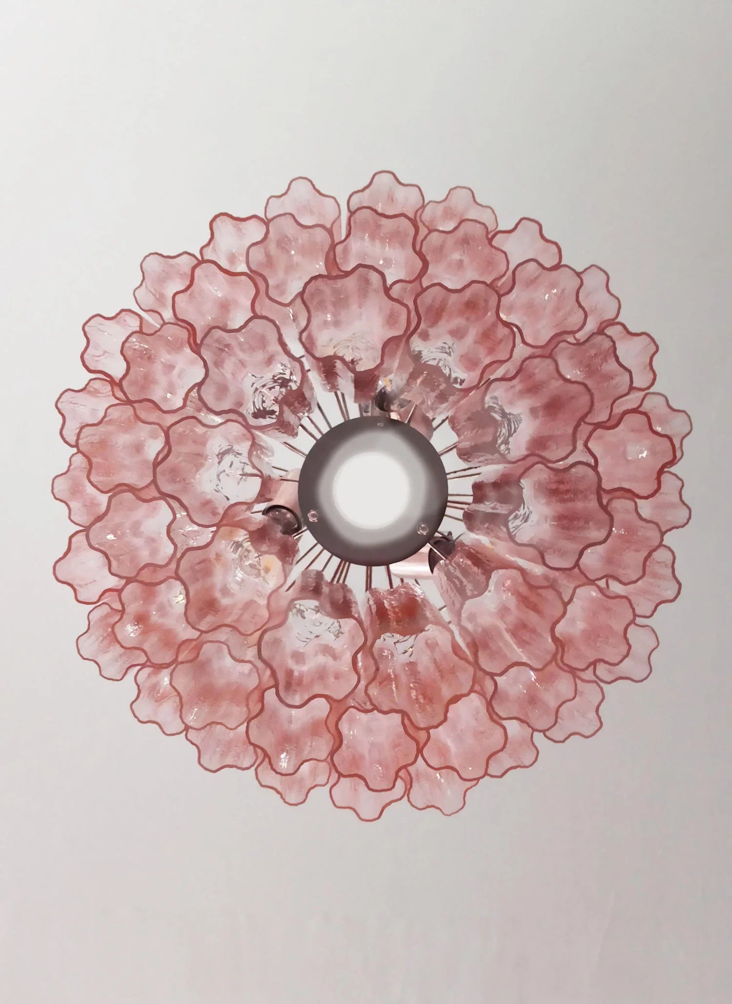 Murano Pink Glass Tube Chandelier product image