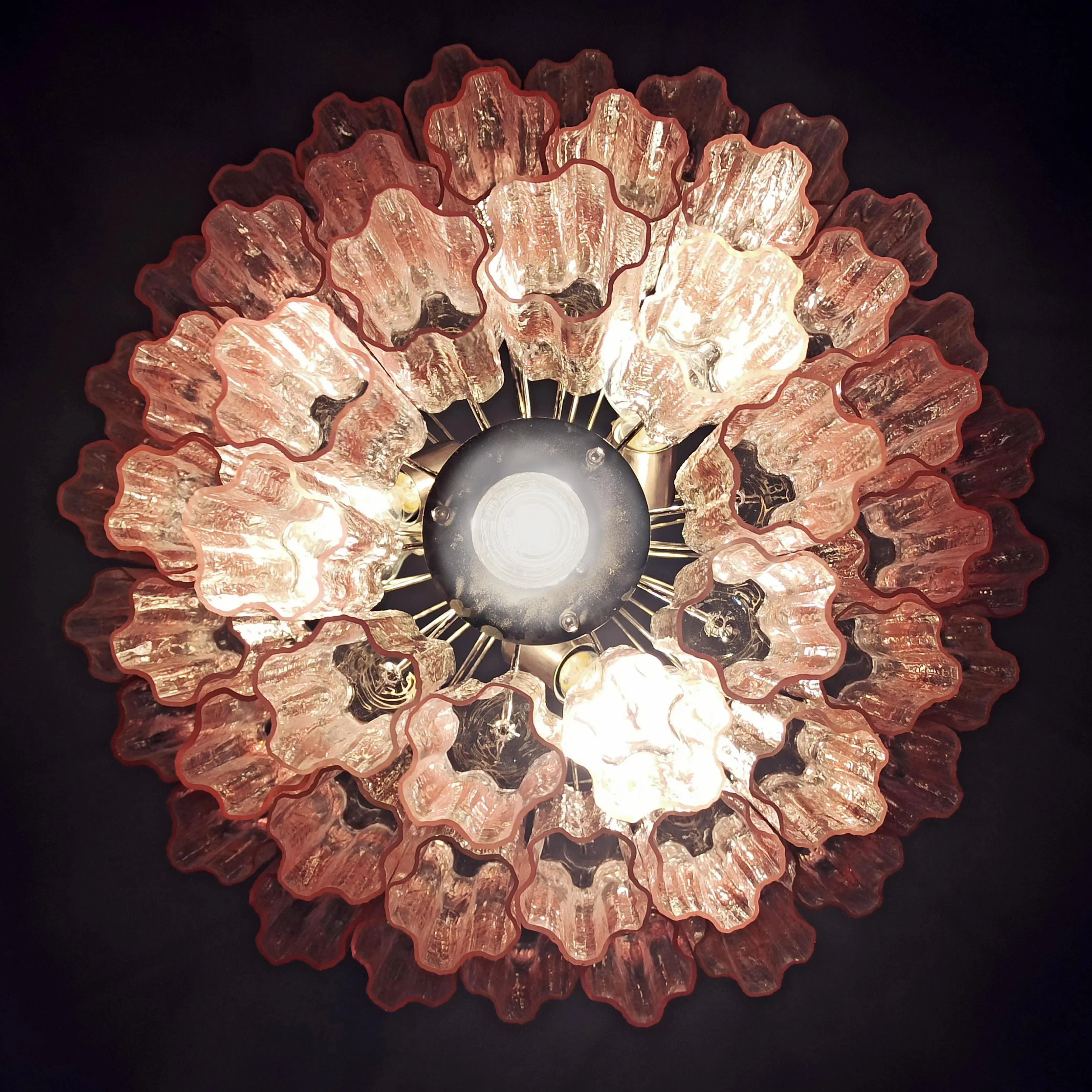 Murano Pink Glass Tube Chandelier product image