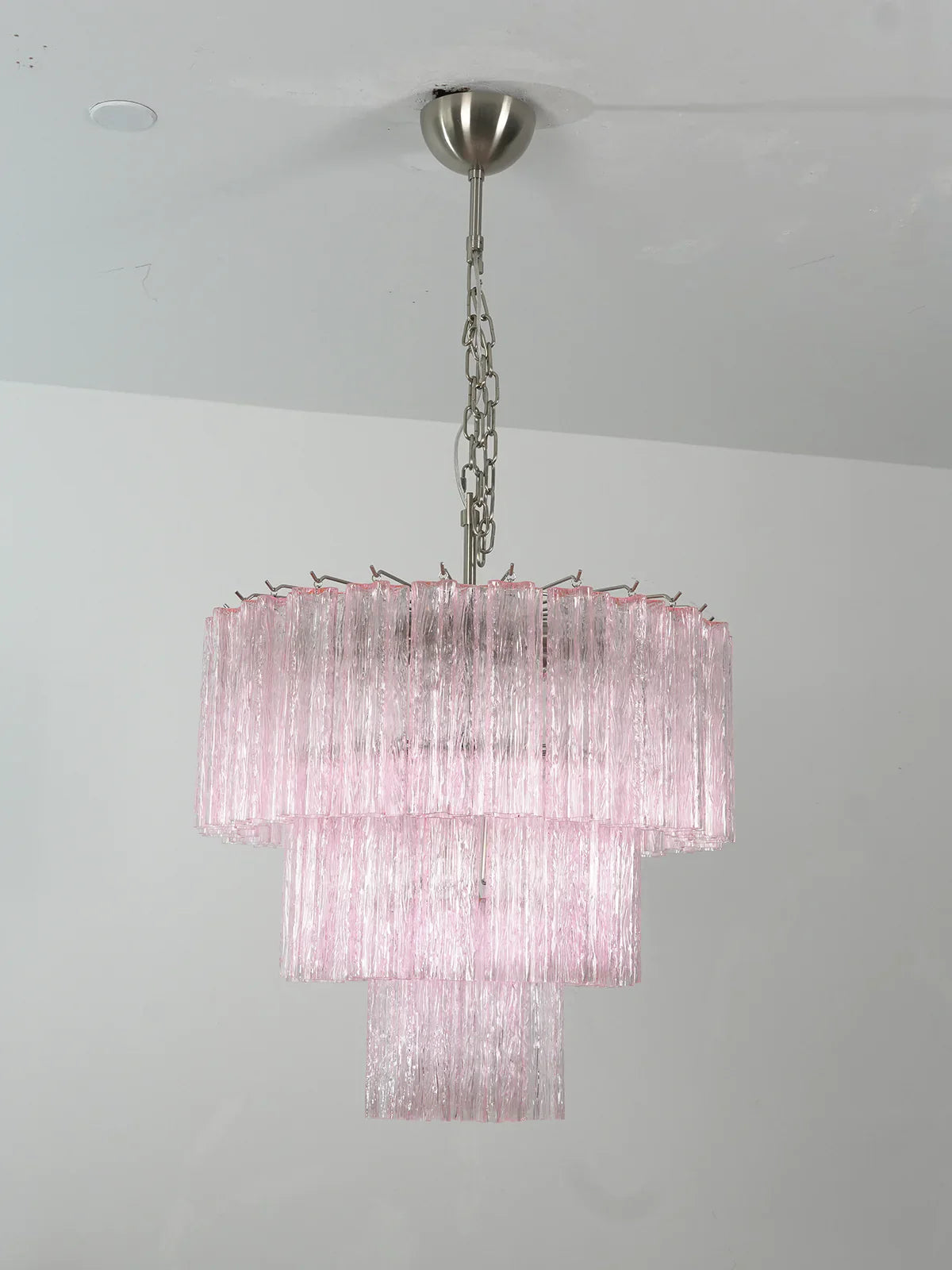 Murano Pink Glass Tube Chandelier product image