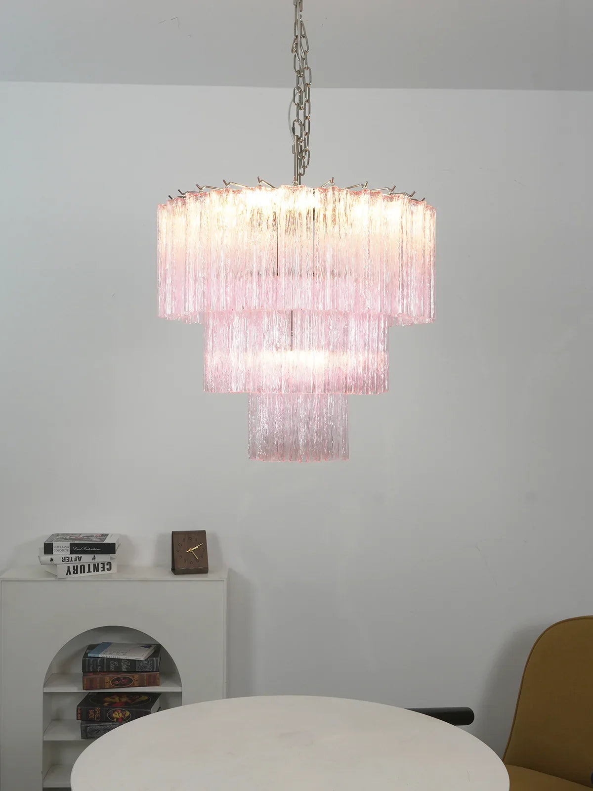 Murano Pink Glass Tube Chandelier product image
