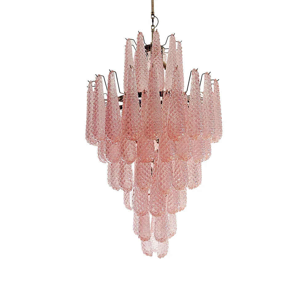 Murano Pink Petals Glass Chandelier by Bling Lighting Studio