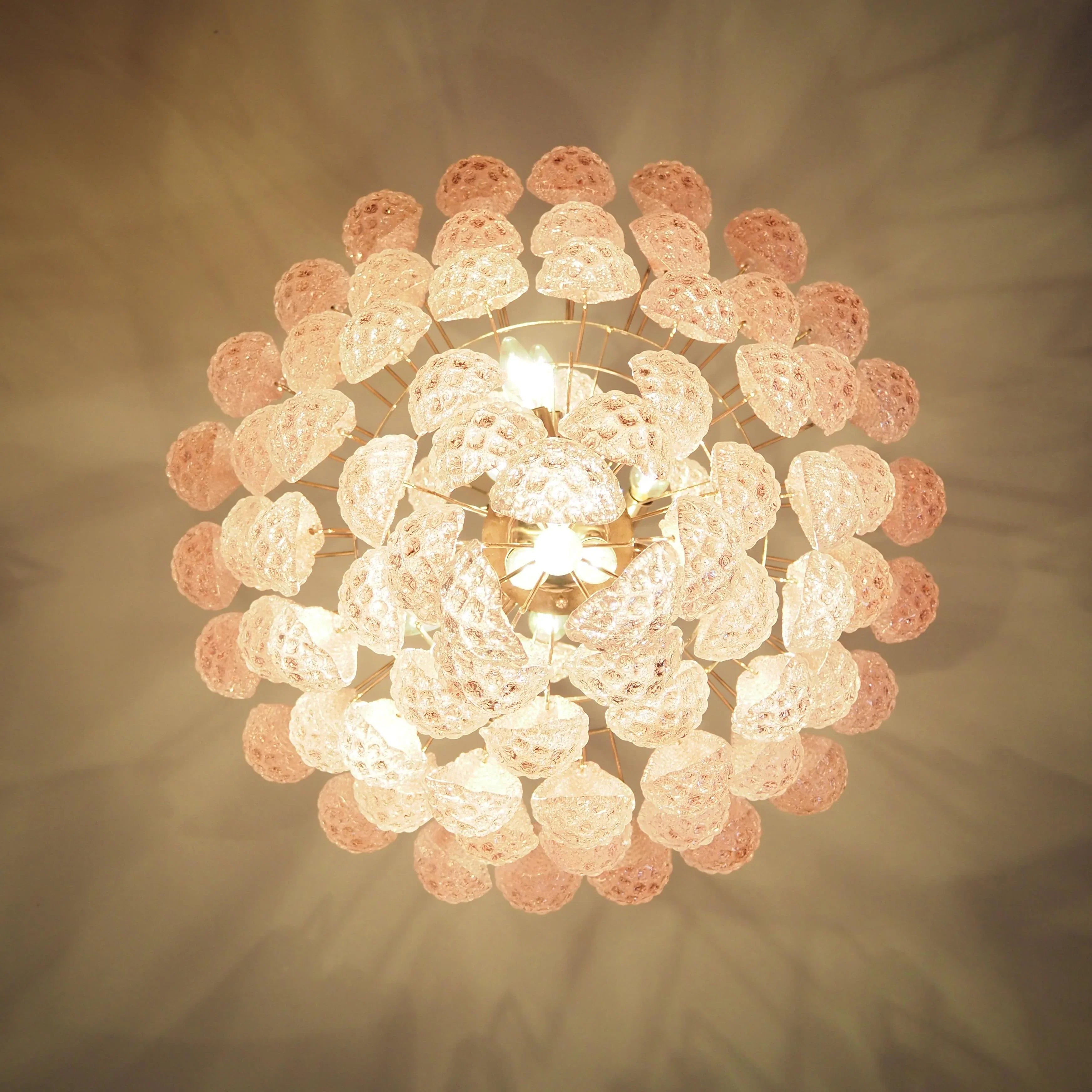 Murano Pink Petals Glass Chandelier product image