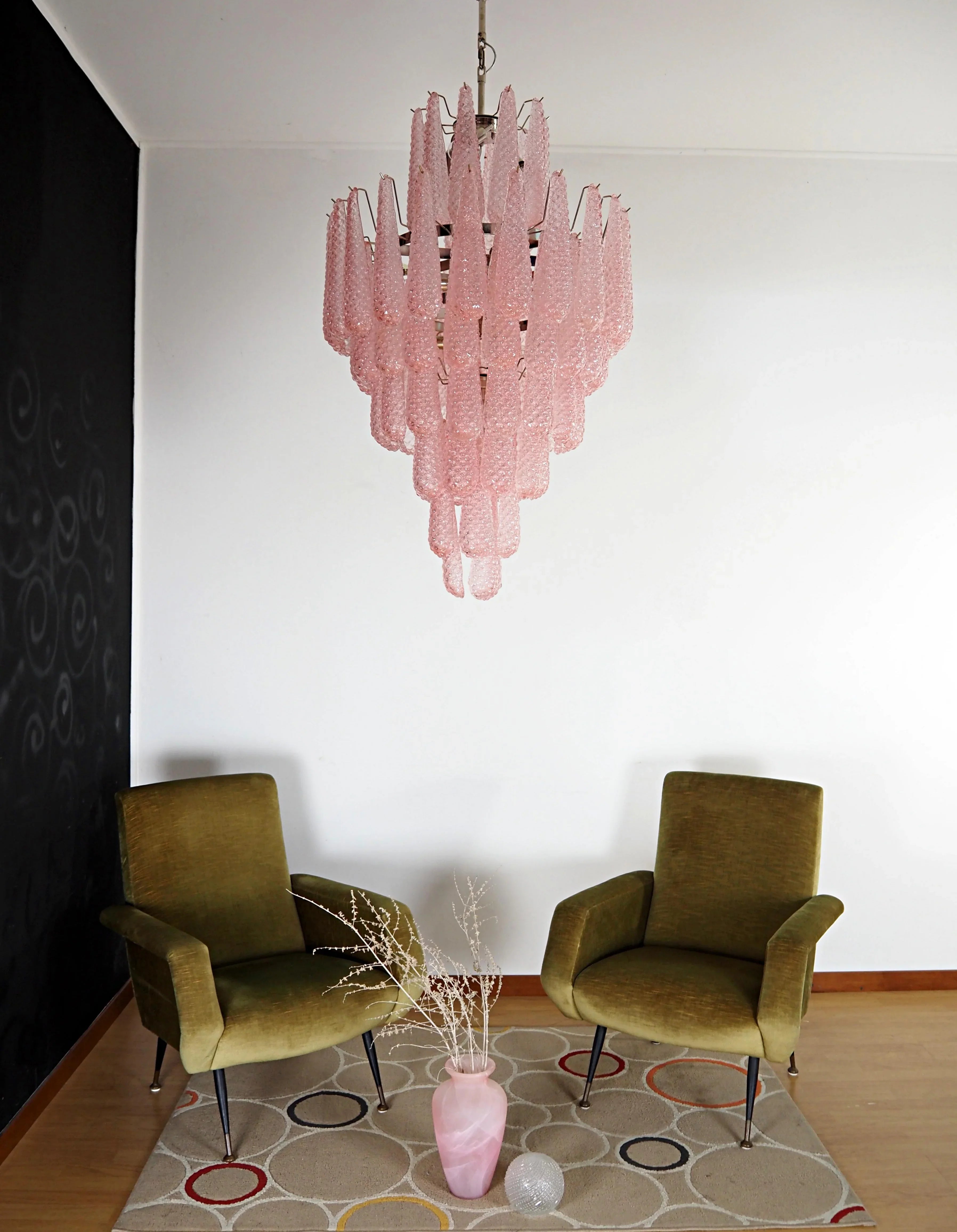 Murano Pink Petals Glass Chandelier product image