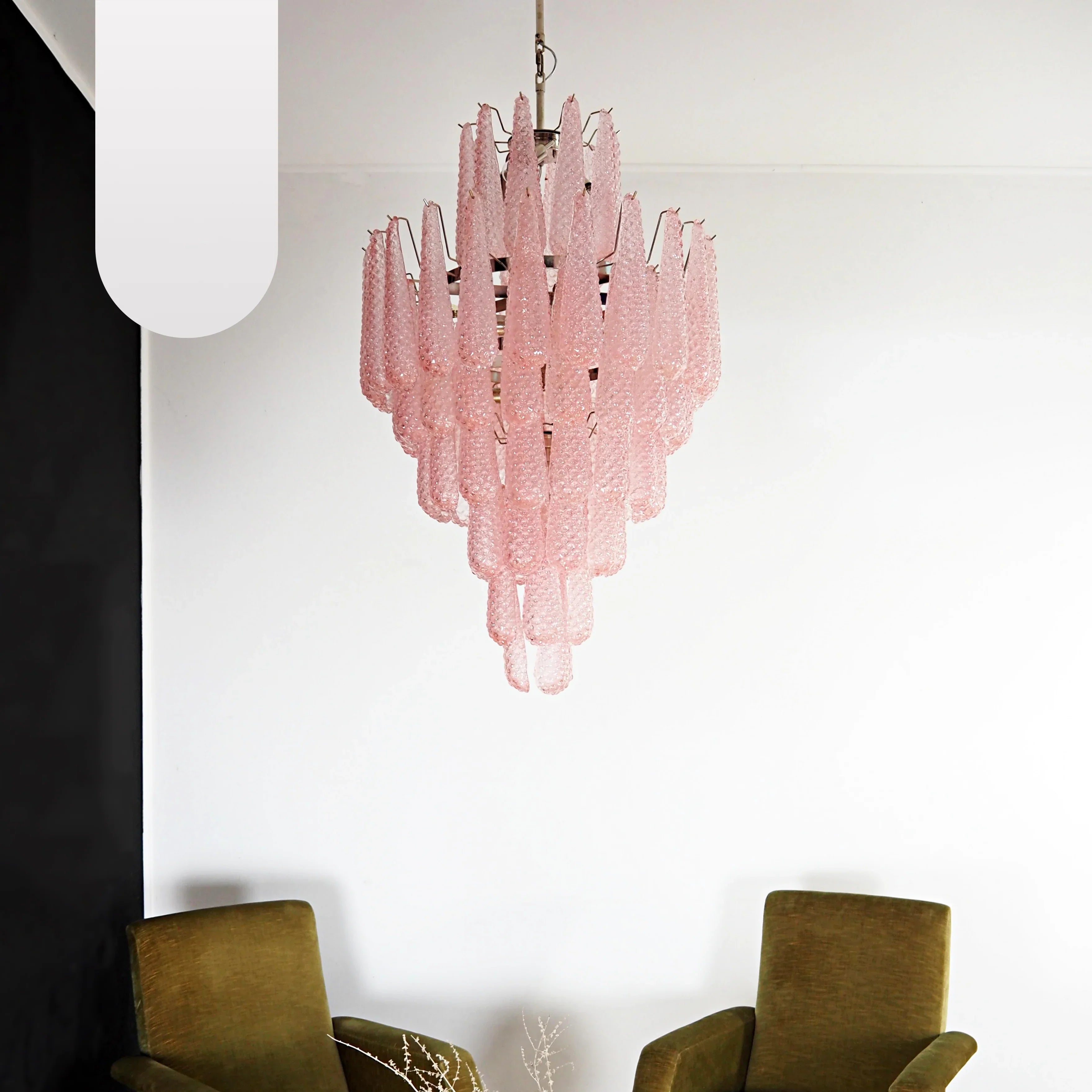 Murano Pink Petals Glass Chandelier product image